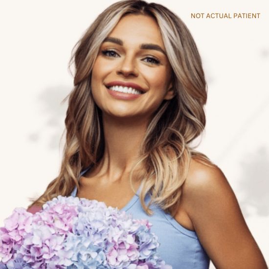 An advertisement image for spring specials at Southeastern Plastic Surgery, P.A.. The image features a smiling woman holding flowers.