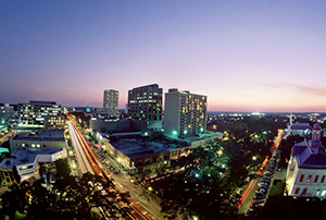 Cityscape at sunset