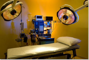 Procedure room containing surgical equipment