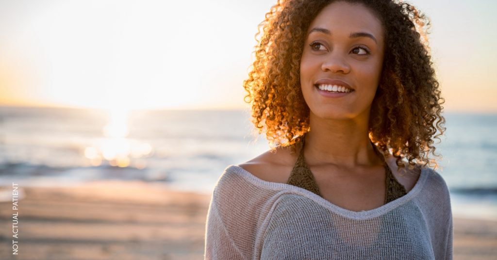 Woman on the beach (model)